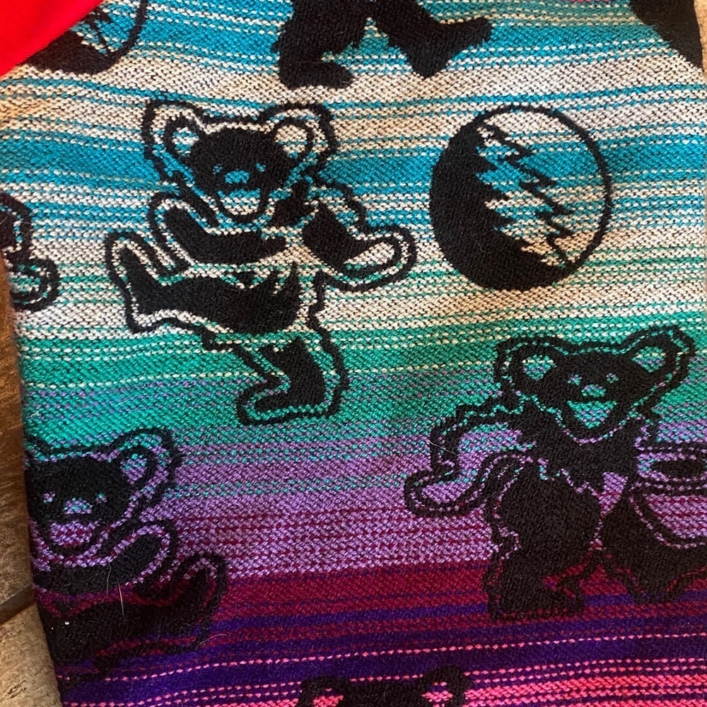 Grateful Dead Ankas Art Vibrant Multicolor Hoodie with Bear Design - Picture 10 of 12